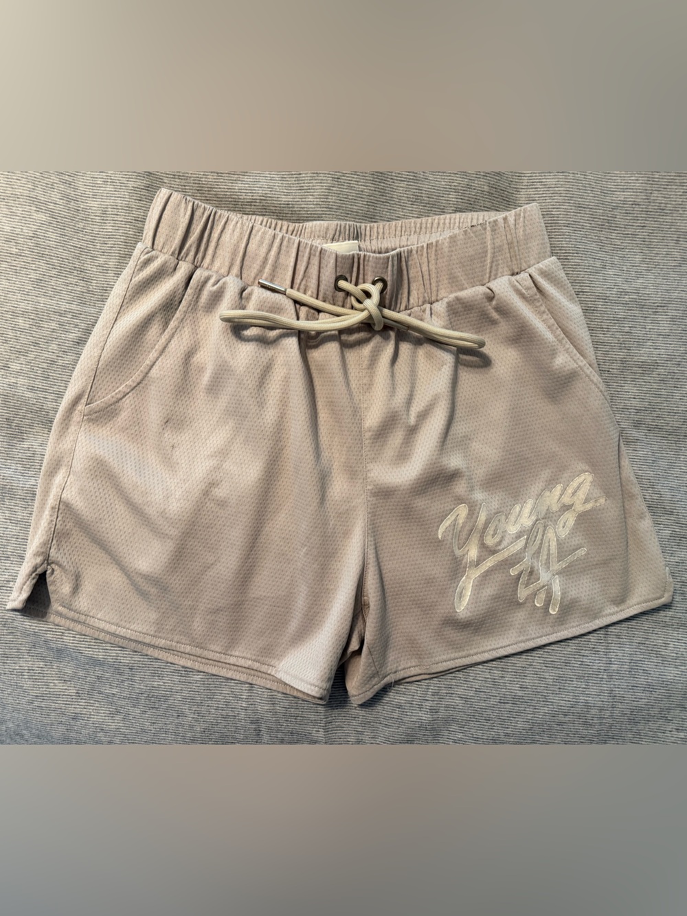 Young LA Tan Mesh Shorts Men's L